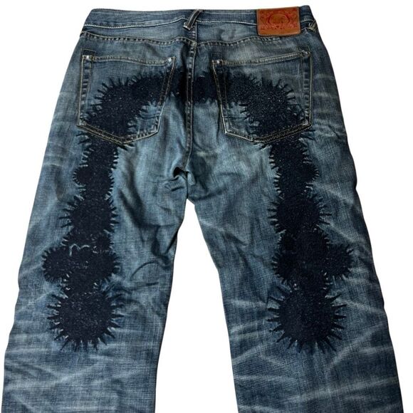 Vintage Y2K EVISU Embroidered Japanese Denim Jeans 34 X 32 Baggy Loose Skater - Picture 5 of 11